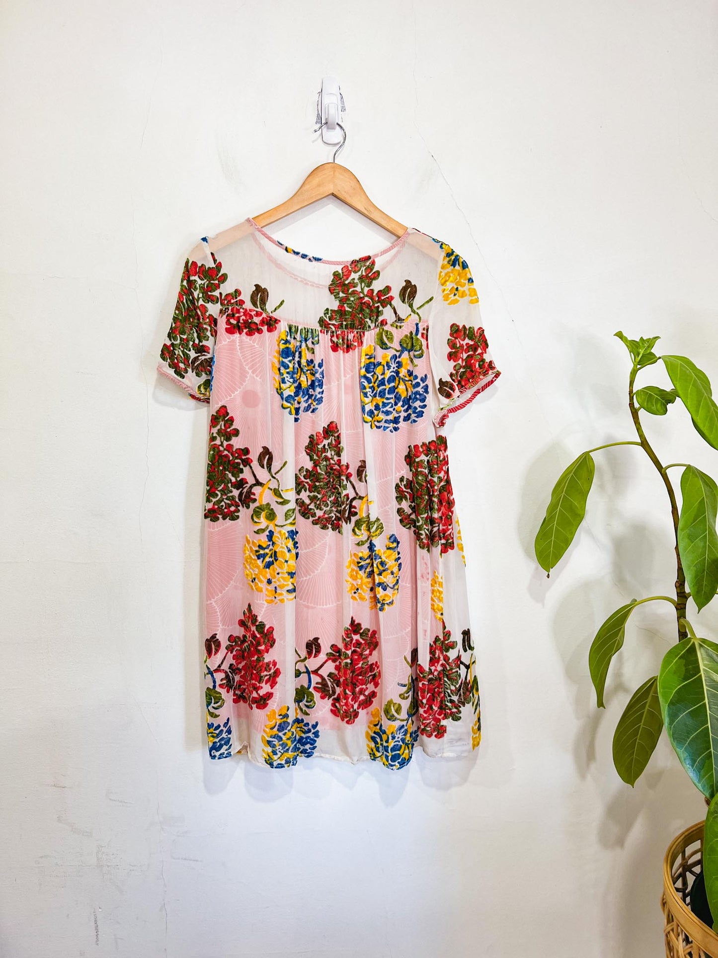 Anthropologie Burnout Velvet Floral Dress SOLD AS IS (Size XS-M)