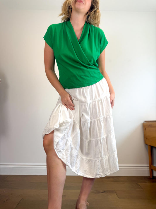 Anthropologie Maeve Wrap Top in Kelly Green (Size L)