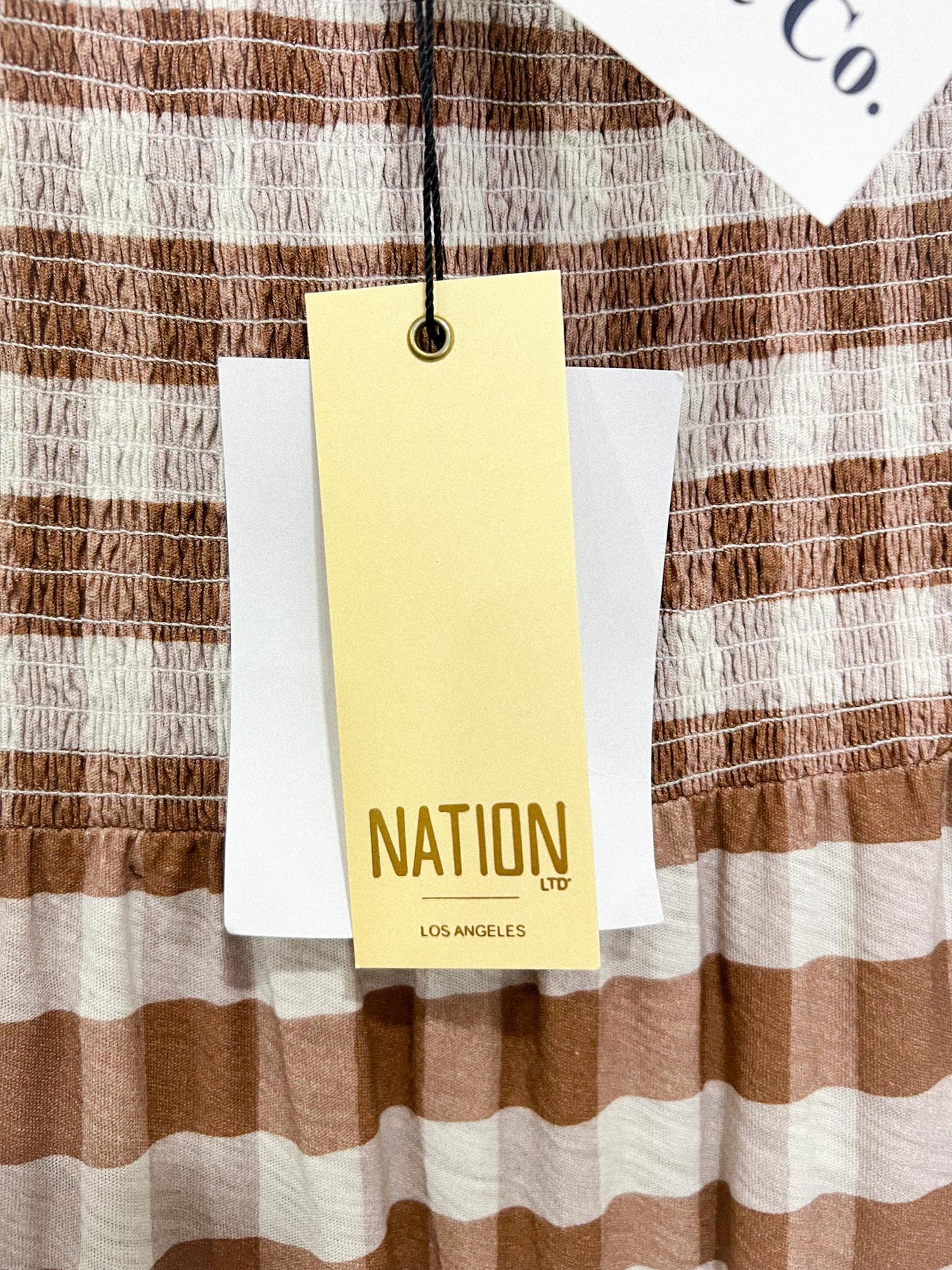 Nation "Nyla Smocked Skirt in Brown/White Gingham" NWT (Size S/M)