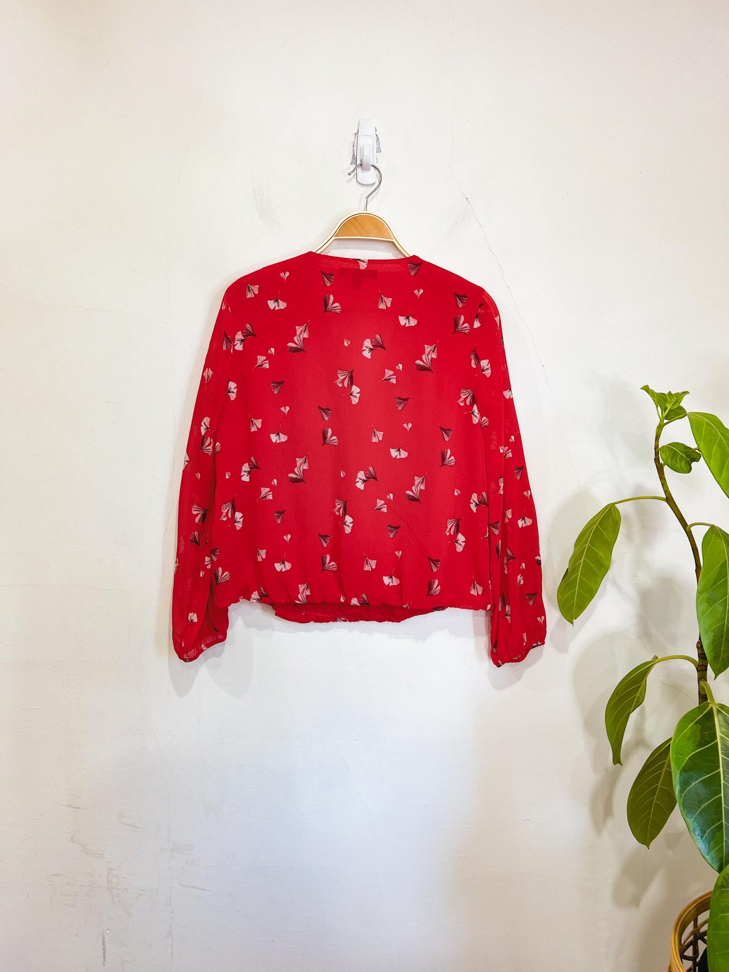 Banana Republic Wrap Blouse in Red (Size M)