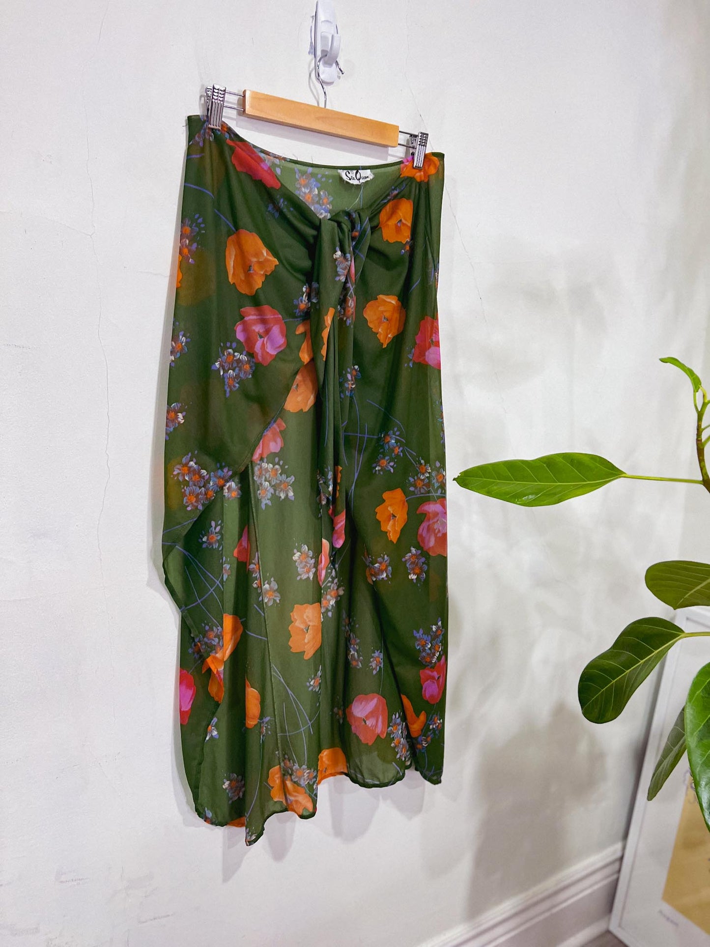 Vintage Green Floral Sarong (Size S/M)