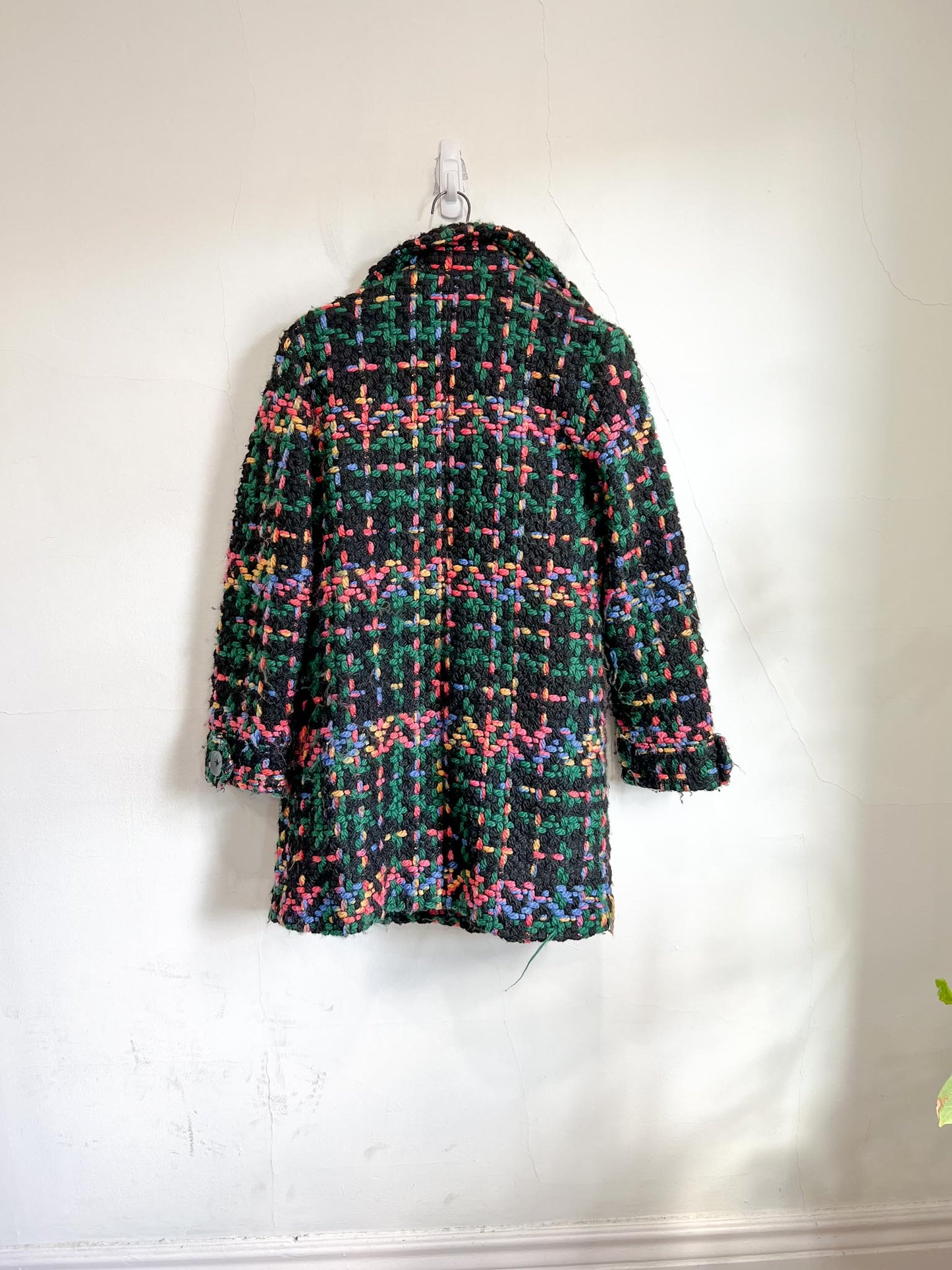 PEPALOVES "Emerald Tweed Piccadilly Chunky Knit Coat" (Size M)