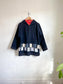 Vintage Navy Peacoat with Patchwork Detail (Size L/XL)