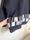 Vintage Navy Peacoat with Patchwork Detail (Size L/XL)