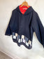 Vintage Navy Peacoat with Patchwork Detail (Size L/XL)