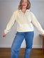 North Face Fleece Pullover Sweater in White (Size L)