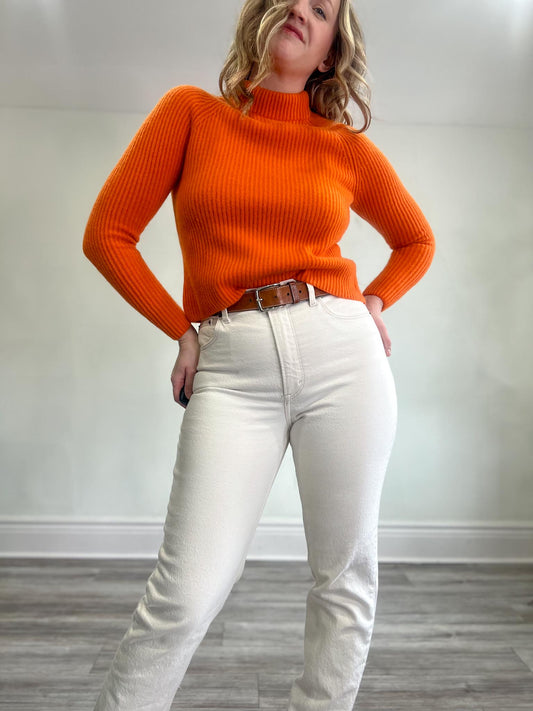 Banana Republic Cashmere Crewneck in Orange (Size XS/S)