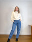 North Face Fleece Pullover Sweater in White (Size L)