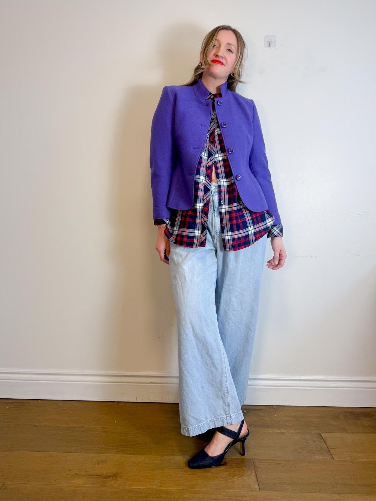 Vintage BASLER Wool Blazer in Purple (Size S/M)