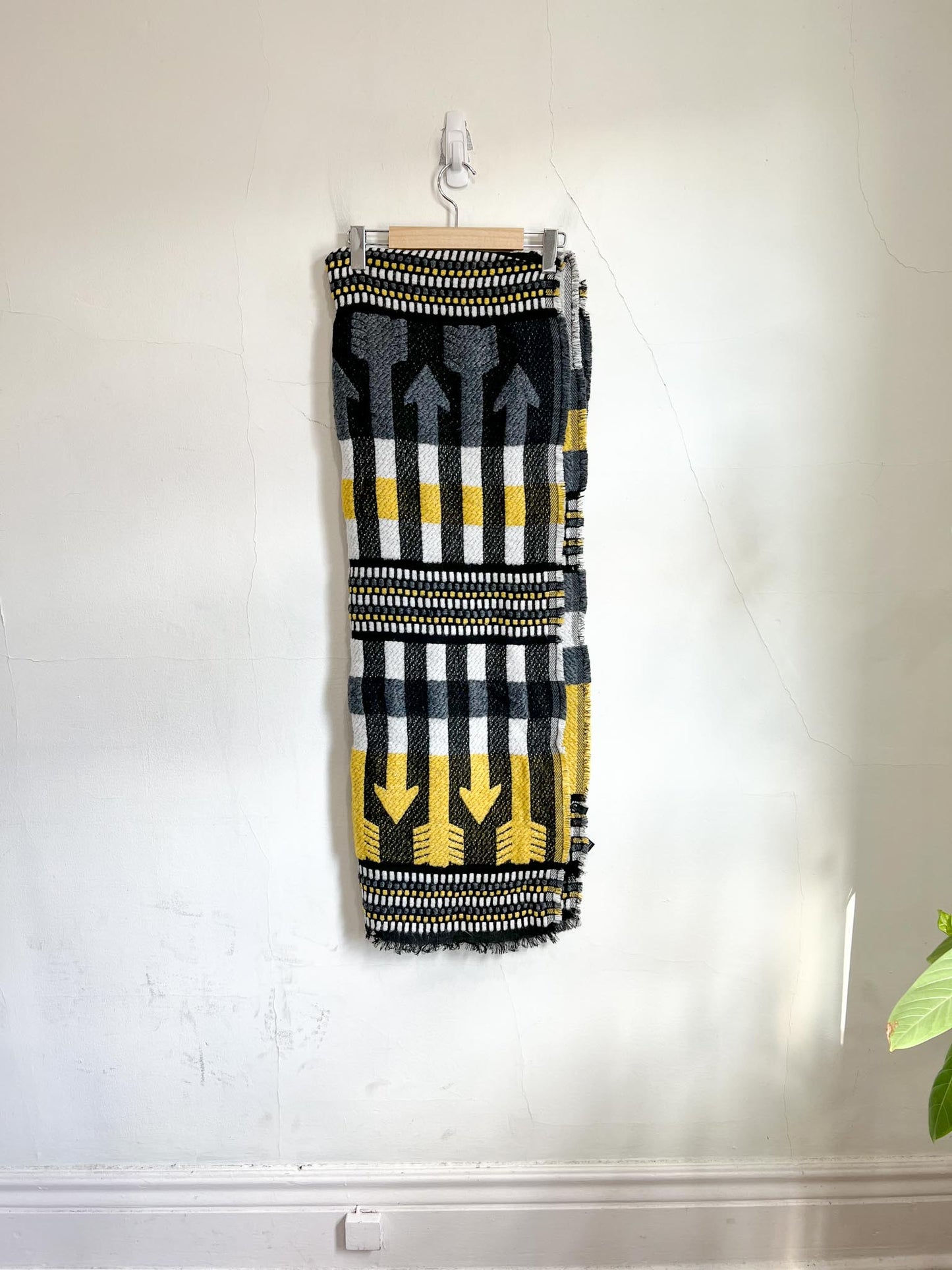 Mackage "Jacquared Geometric Scarf in Black/Yellow"