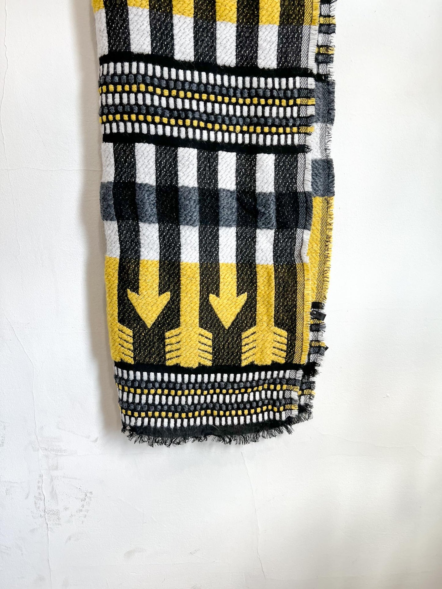 Mackage "Jacquared Geometric Scarf in Black/Yellow"