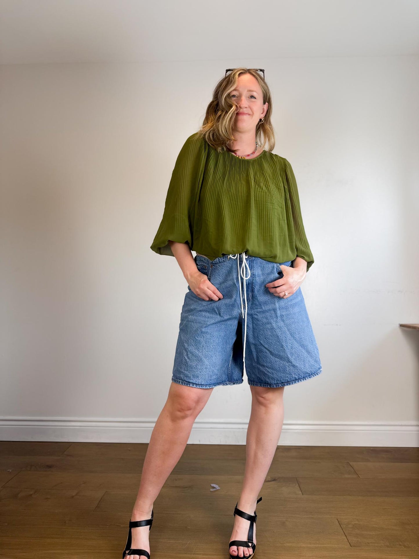 Wilfred Daydreamer Pleated Blouse in Green SOLD AS IS (Size L)