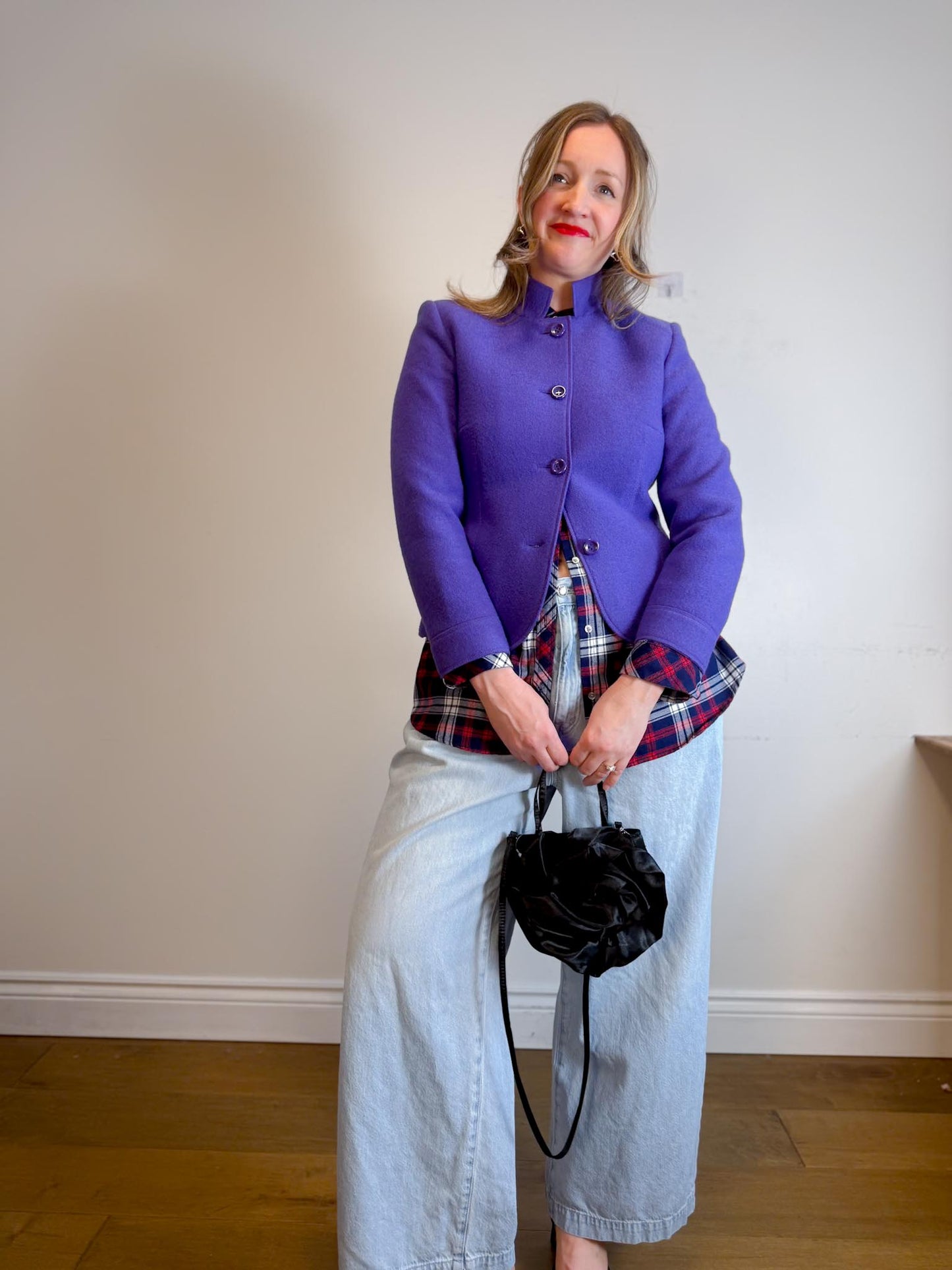 Vintage BASLER Wool Blazer in Purple (Size S/M)