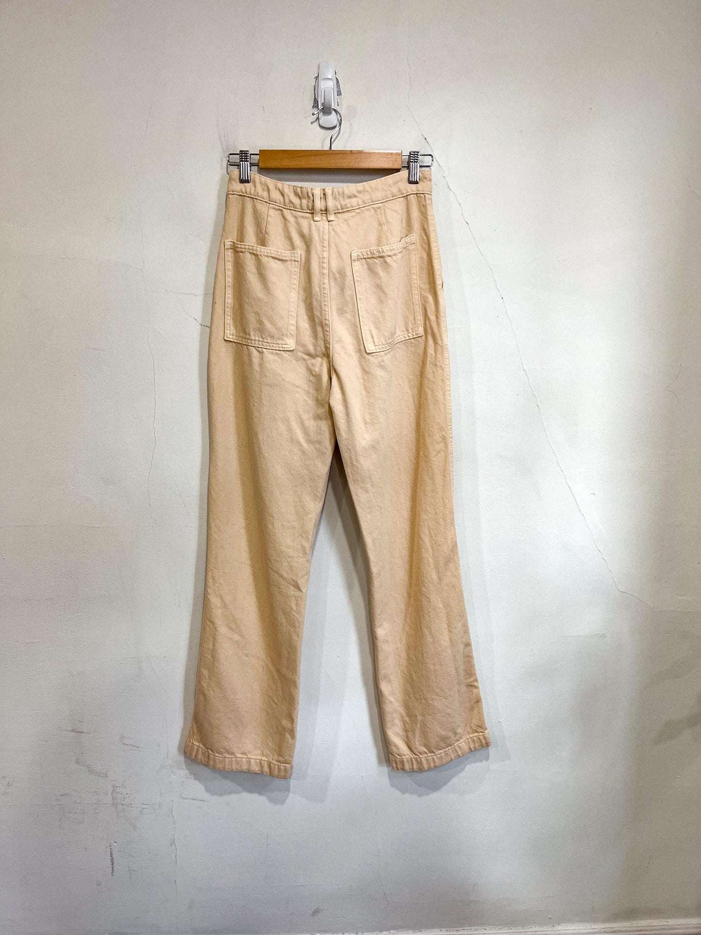 Zara High Rise Jeans in Yellow Beige (Size S)