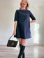 Josie Natori "Compact Knit Embroidered Dress" (Size 12)