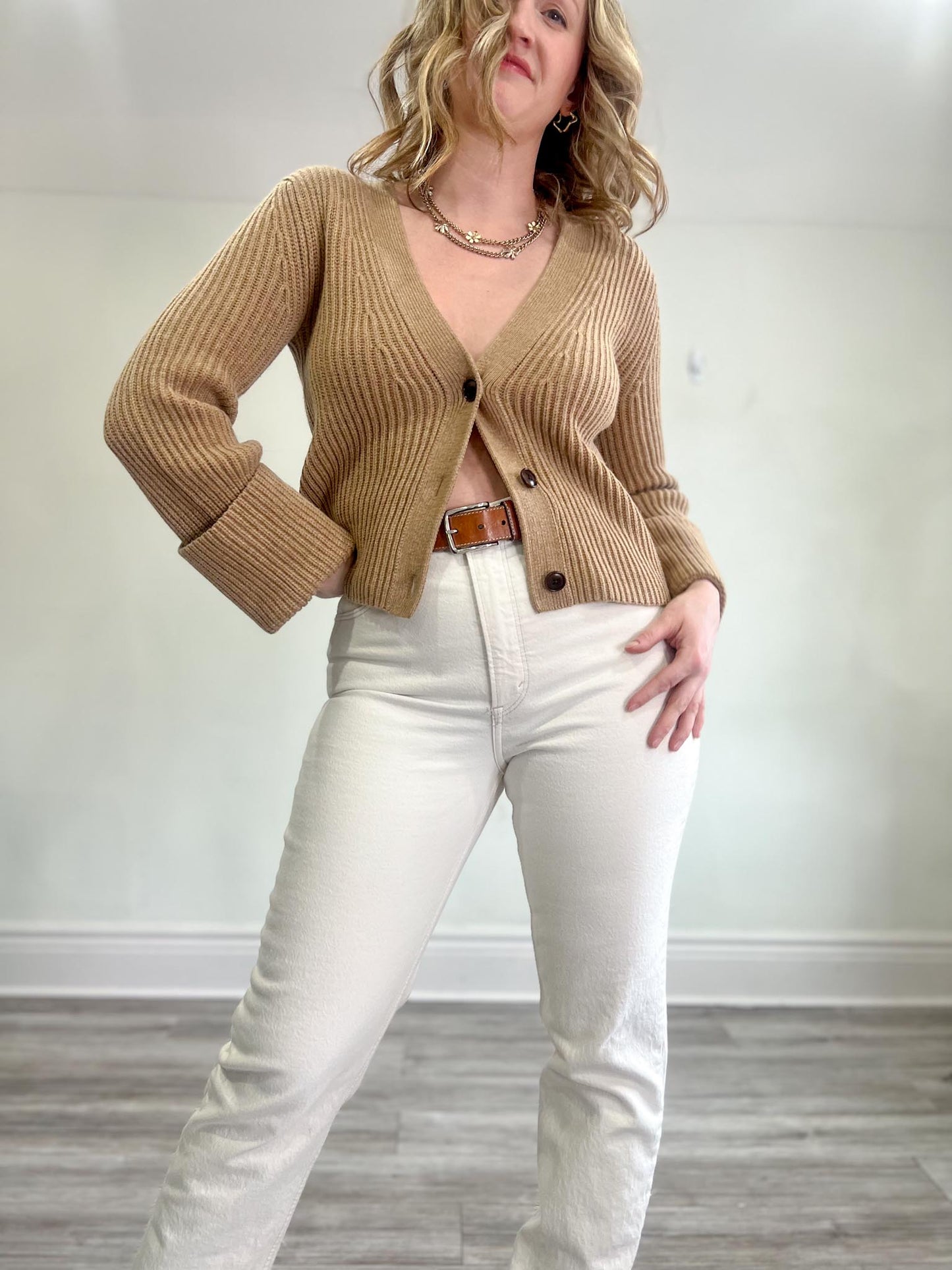 Banana Republic "Talia Merino-Cashmere Cardigan in Camel" (Size XS-M)