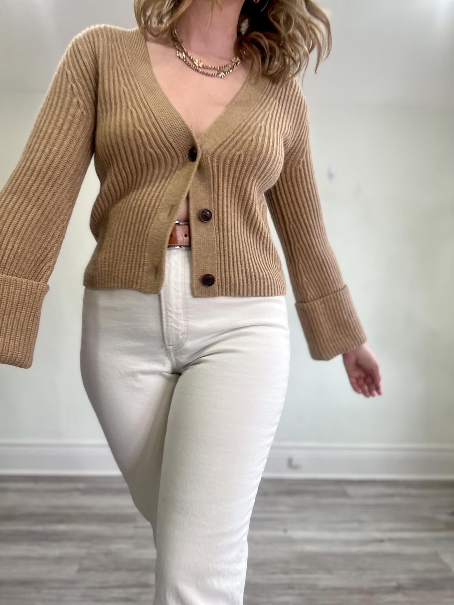 Banana Republic "Talia Merino-Cashmere Cardigan in Camel" (Size XS-M)