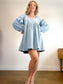 Anthropologie "Square-Neck Denim Mini Babydoll Dress" (Size M/L)