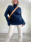 Banana Republic "Oversized Merino-Cashmere Sweater in Navy" (Size XS/S)