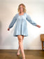 Anthropologie "Square-Neck Denim Mini Babydoll Dress" (Size M/L)