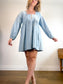 Anthropologie "Square-Neck Denim Mini Babydoll Dress" (Size M/L)