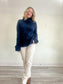 Banana Republic "Oversized Merino-Cashmere Sweater in Navy" (Size XS/S)