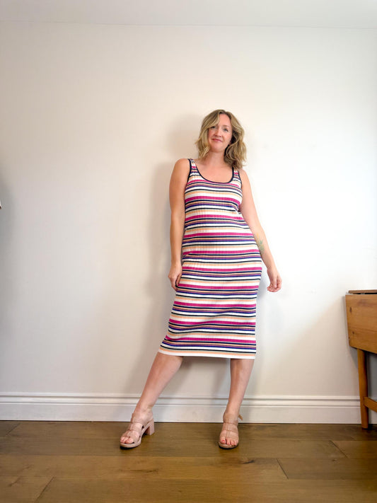 Club Monaco Knit Striped Tank Dress (Size M)