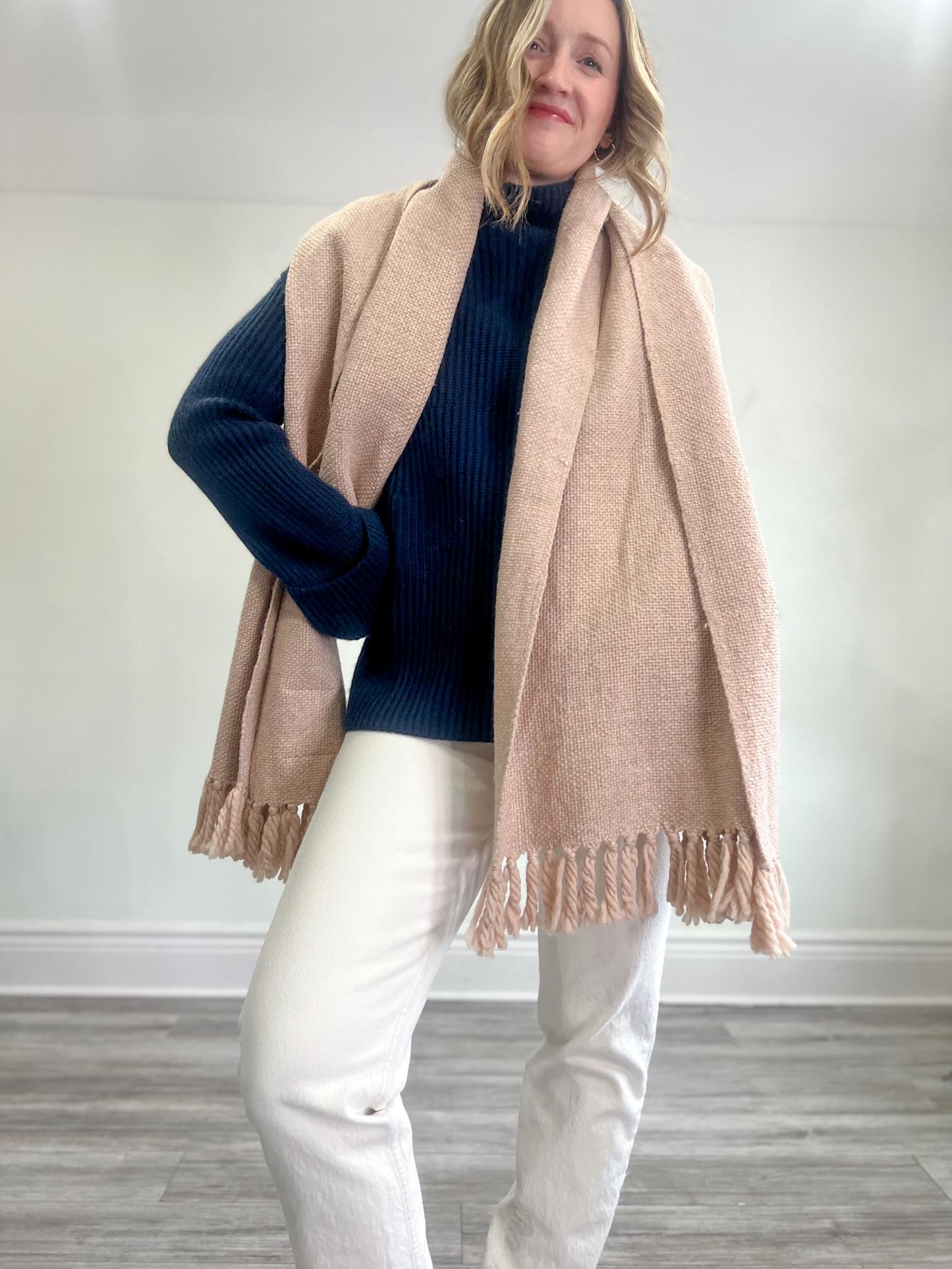 Free Label x Mark Krebs Slow Fashion Chunky Scarf in Blush