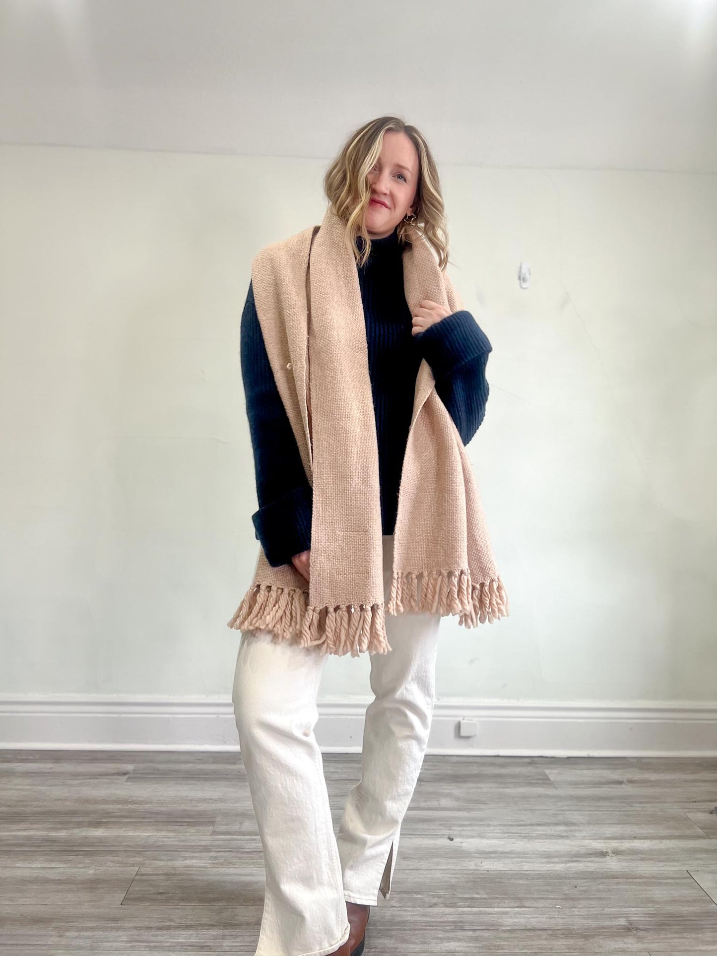 Free Label x Mark Krebs Slow Fashion Chunky Scarf in Blush