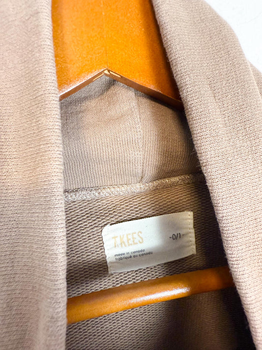 TKEES Sustainable Cropped Cowl Neck Sweater in Brown (Size S/M)