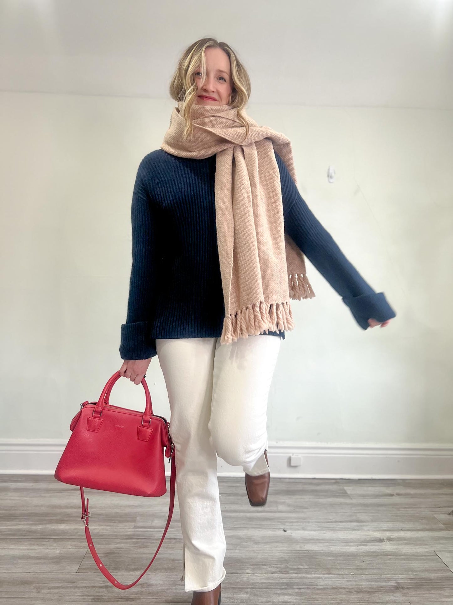 Free Label x Mark Krebs Slow Fashion Chunky Scarf in Blush