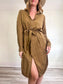 Rowan Slow Fashion "Anna Shirt Dress" in Brown (Size M)