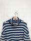 Gap Chunky Knit Striped Turtleneck Sweater in Navy/Off-White (Size M)