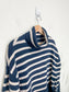 Gap Chunky Knit Striped Turtleneck Sweater in Navy/Off-White (Size M)