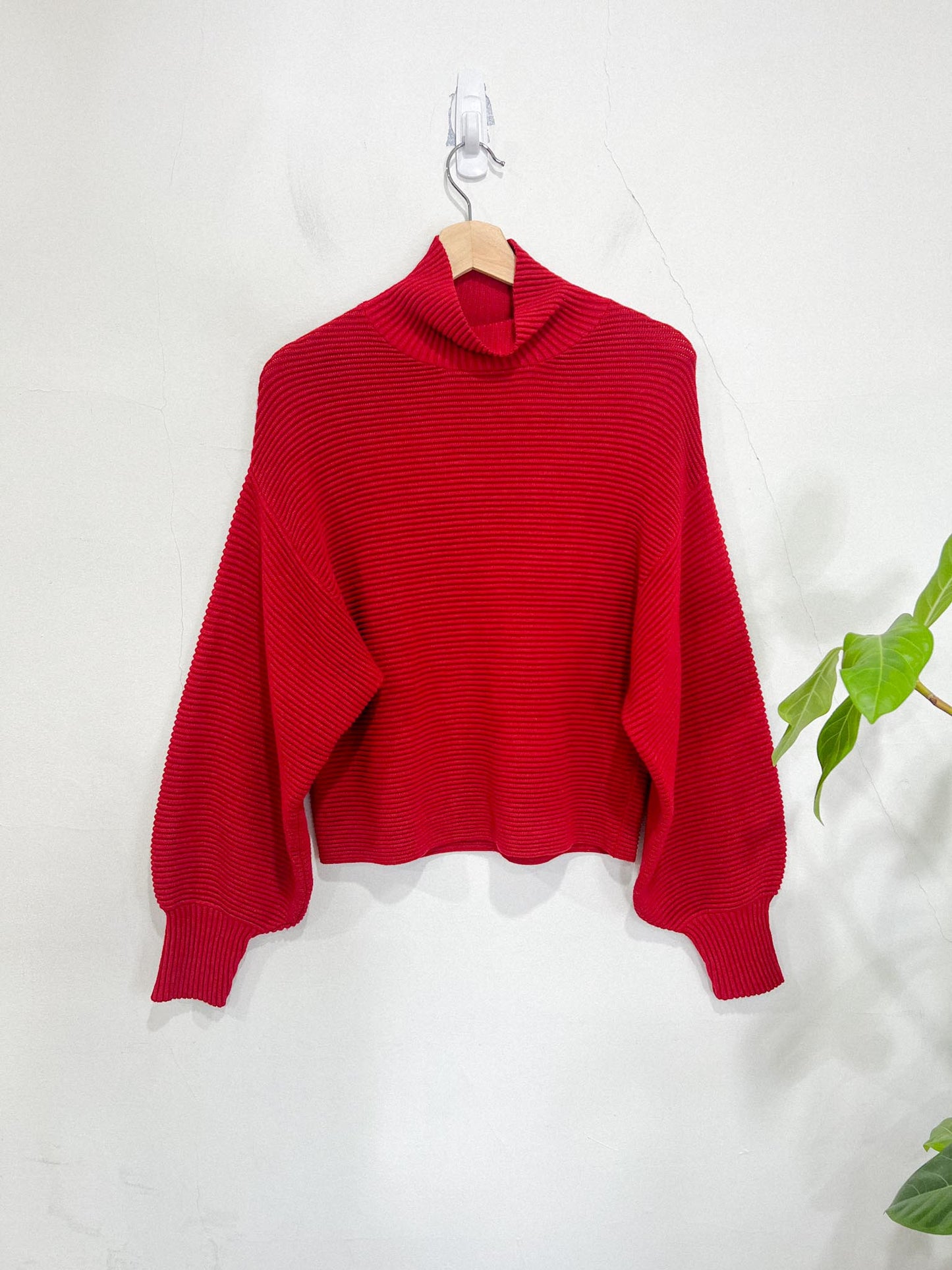 InWear Copenhagen Ribbed Mockneck Sweater in Cranberry Red (Size L)