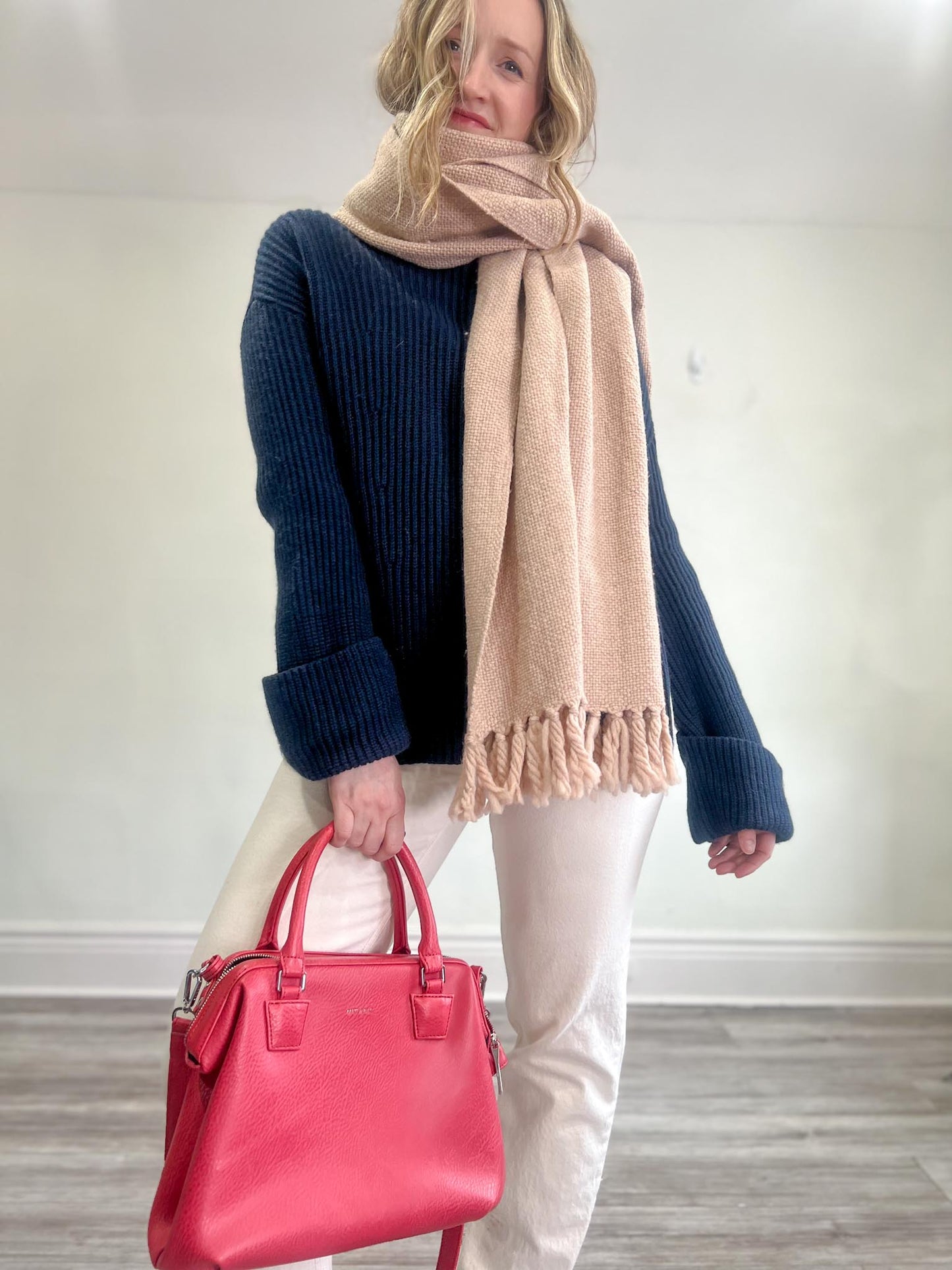 Free Label x Mark Krebs Slow Fashion Chunky Scarf in Blush