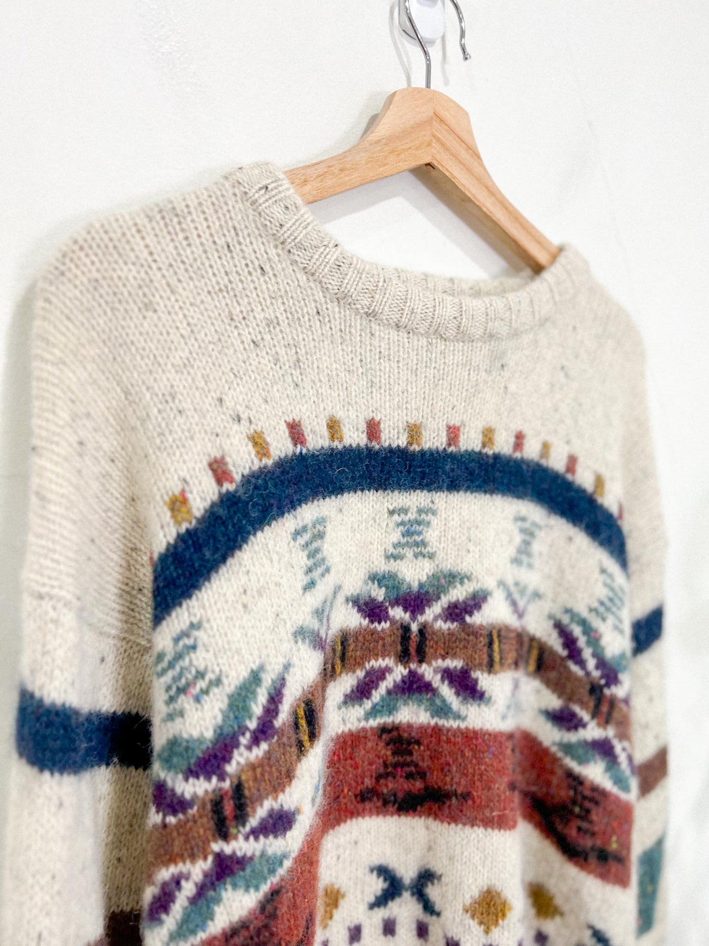 Vintage Chunky Knit Wool Sweater (Size L)