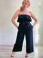 Babaton "Flutter Strapless Jumpsuit in Black" (Size 10)