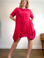 Vanessa Zani Red Linen Shark Bite Shirt Dress (Size 1X)