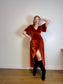 BALTIC BORN "Meghan Velvet Wrap Maxi Dress" in Rust (Size L)