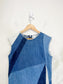 maje Paris" Ratch Patchwork Denim Mini Dress In Bleu" (Size S/M)