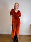 BALTIC BORN "Meghan Velvet Wrap Maxi Dress" in Rust (Size L)