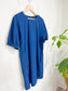 COS Blue Cotton Puff Sleeve Mini Dress (Size M)