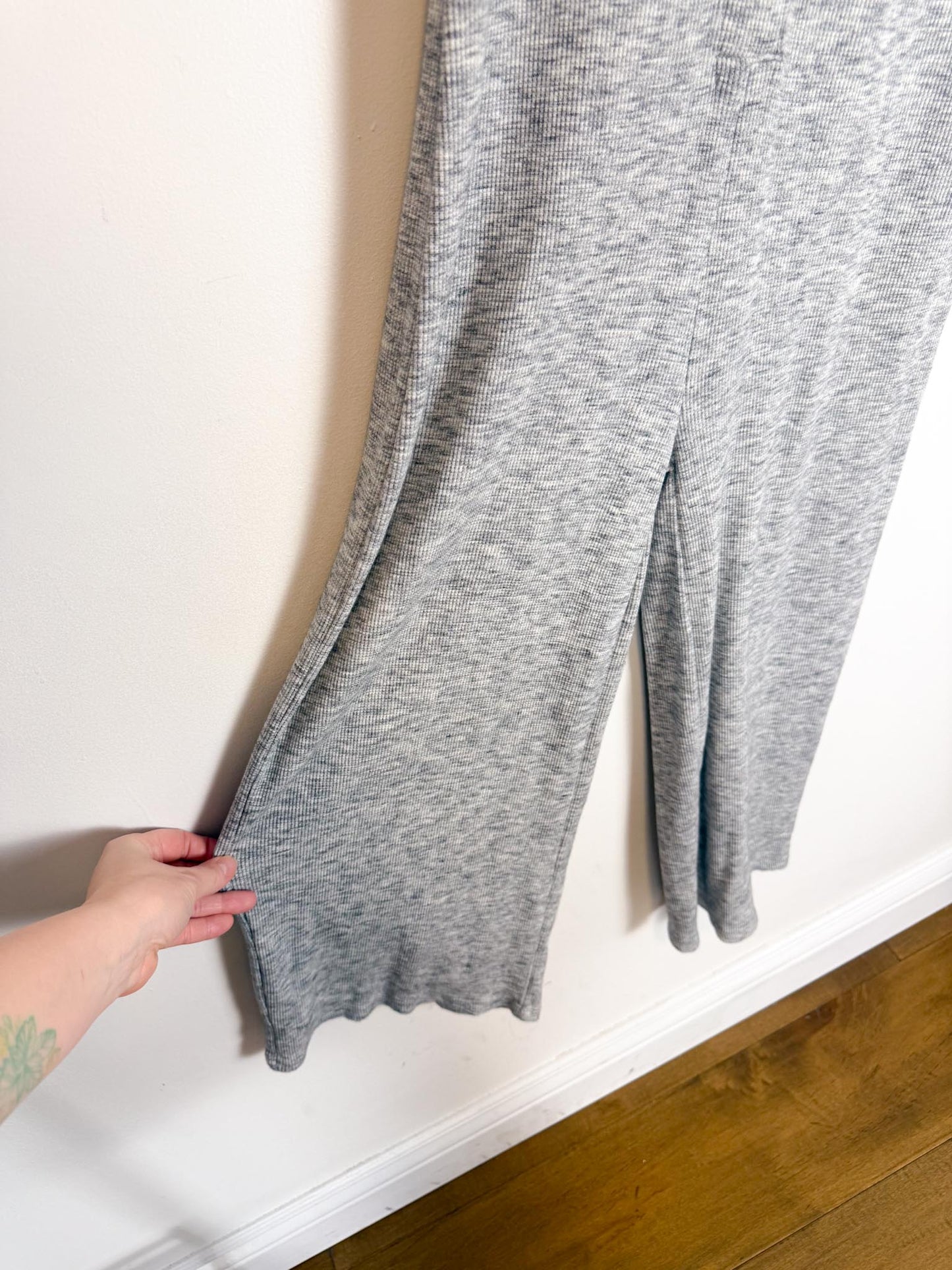 Thread & Supply Ribbed Jumpsuit in Heathered Grey (Size S)