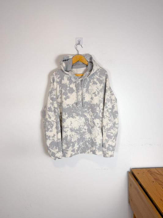 Lululemon City Sweater Pullover Hoodie in White/Grey Tye Die (Size L)