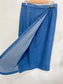 Vintage Denim Wrap Midi Skirt (Size L)