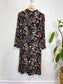 H.O.G Long Sleeve Floral Dress in Black (Size M)