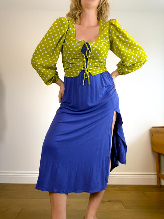 Levi’s Cropped Daisy Blouse with Front Ties in Lime Green (Size S/M)