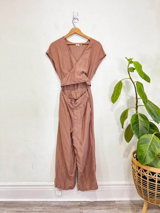 Wilfred "Brax Linen Jumpsuit" in Dusty Rose (Size M)