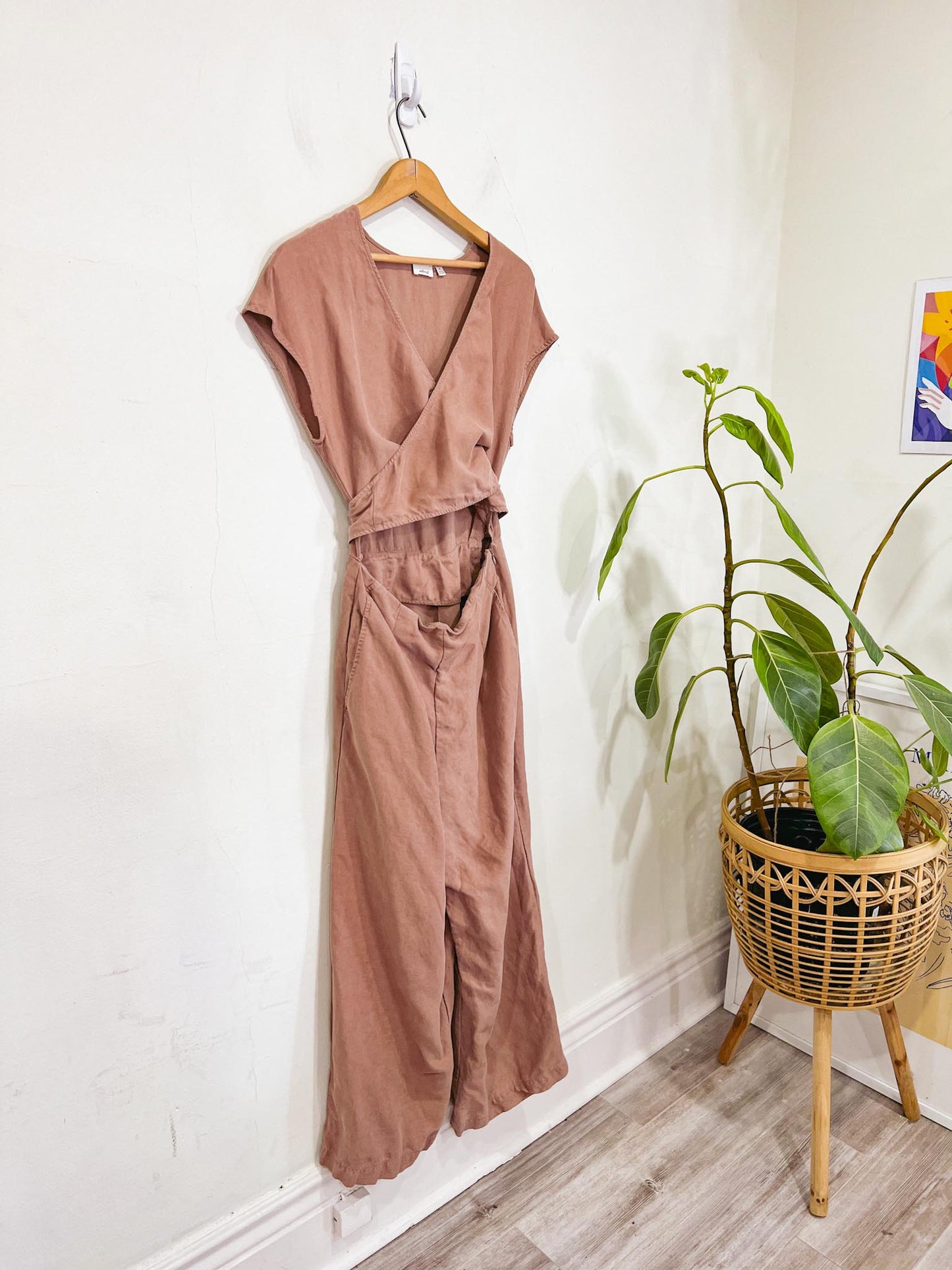 Wilfred "Brax Linen Jumpsuit" in Dusty Rose (Size M)